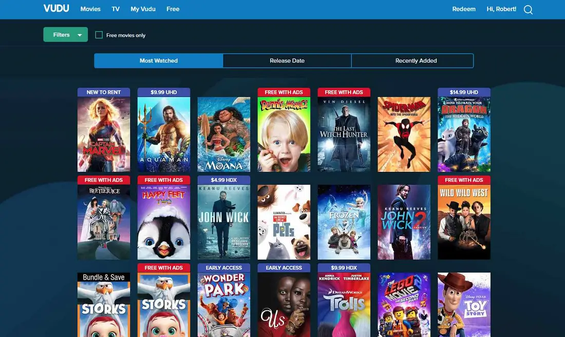 Vudu - HDToday Alternatives