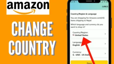 how to change country on amazon app